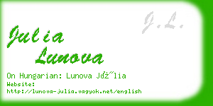 julia lunova business card